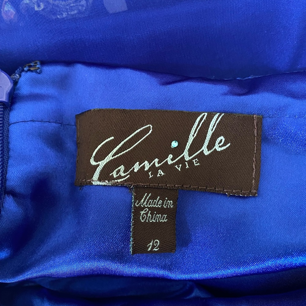 Camille La Vie Royal Blue Formal Kids Dress View 2